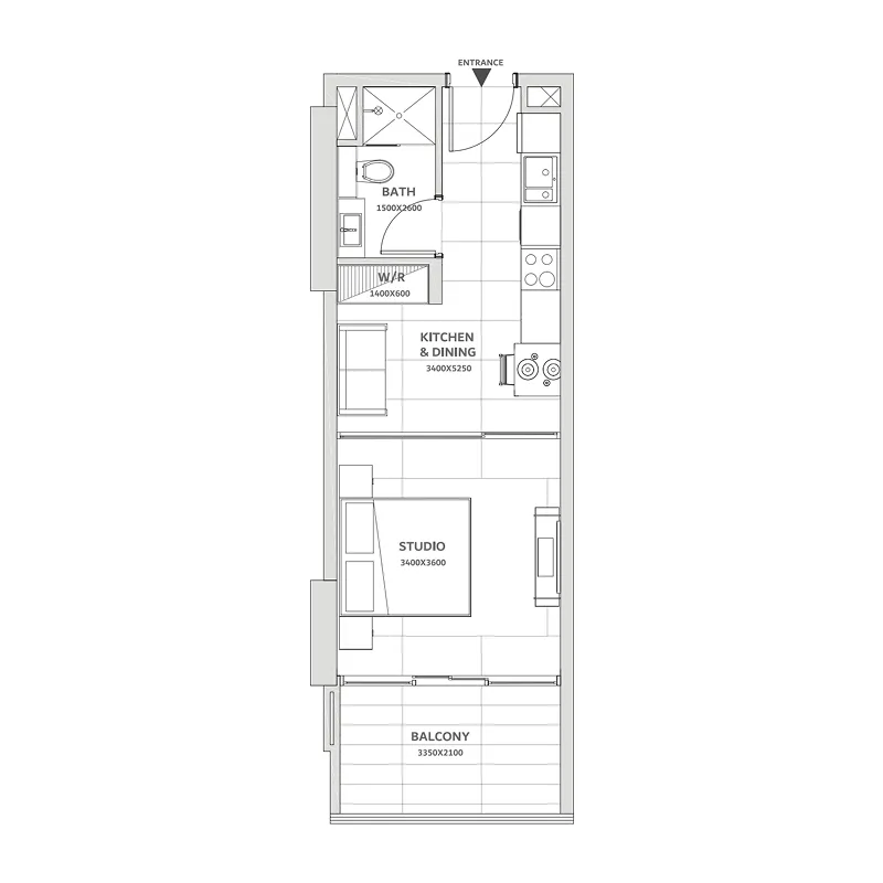 0 bedroom layout