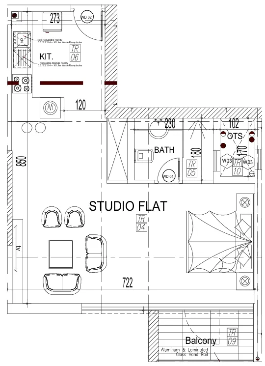0 bedroom layout