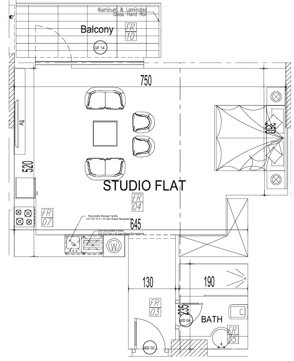 0 bedroom layout
