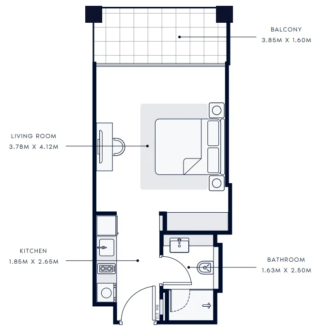 0 bedroom layout