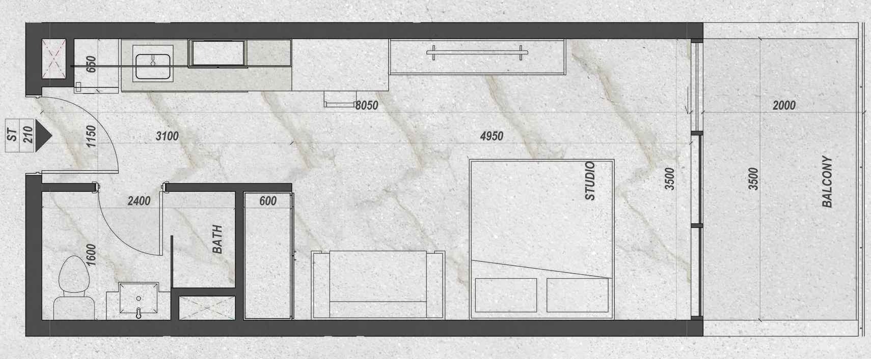 0 bedroom layout