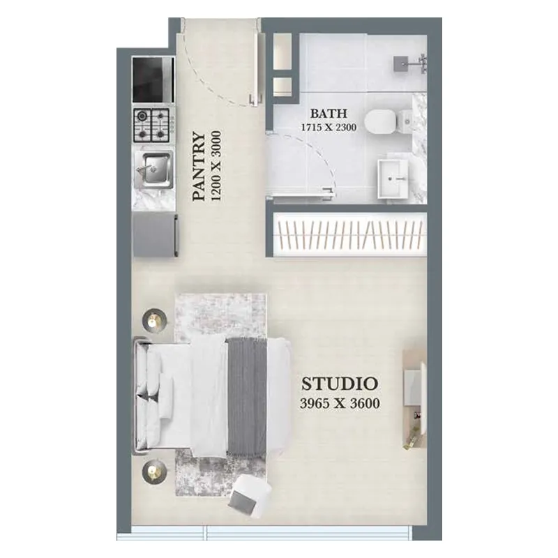 0 bedroom layout