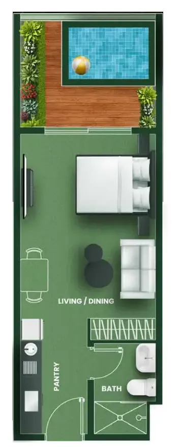 0 bedroom layout