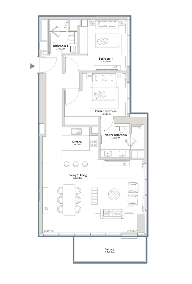 2 bedroom layout