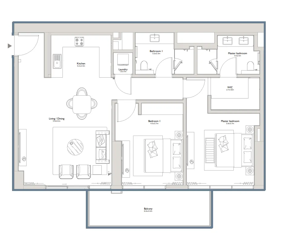 2 bedroom layout