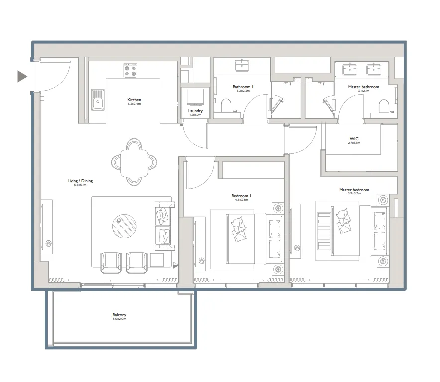 2 bedroom layout