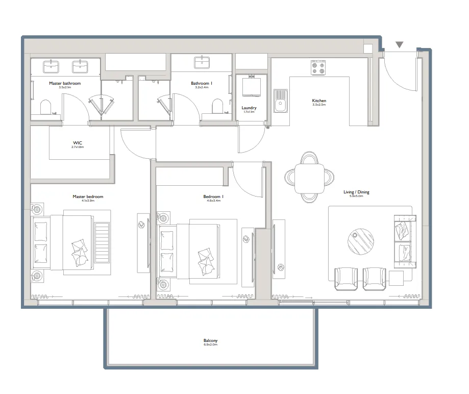 2 bedroom layout
