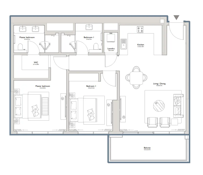 2 bedroom layout