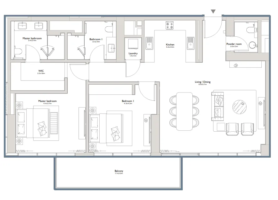 2 bedroom layout