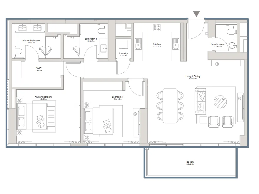 2 bedroom layout