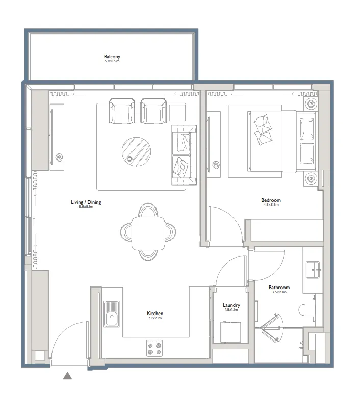 1 bedroom layout