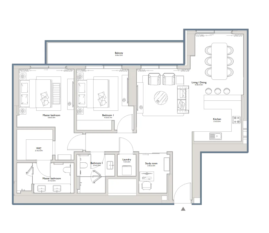 2 bedroom layout