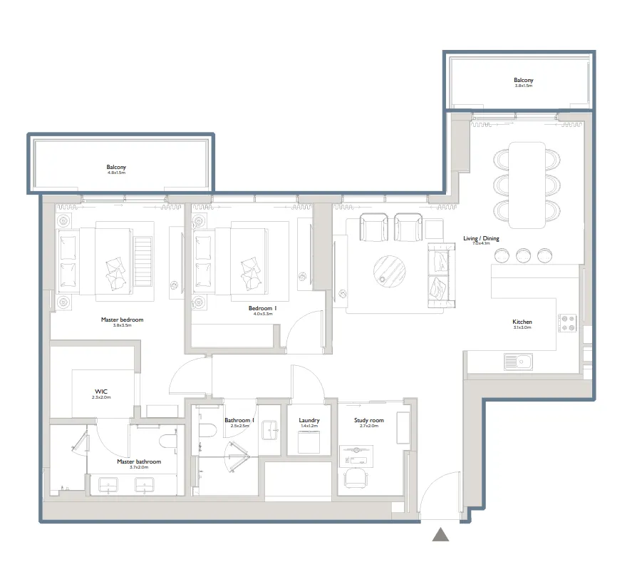 2 bedroom layout