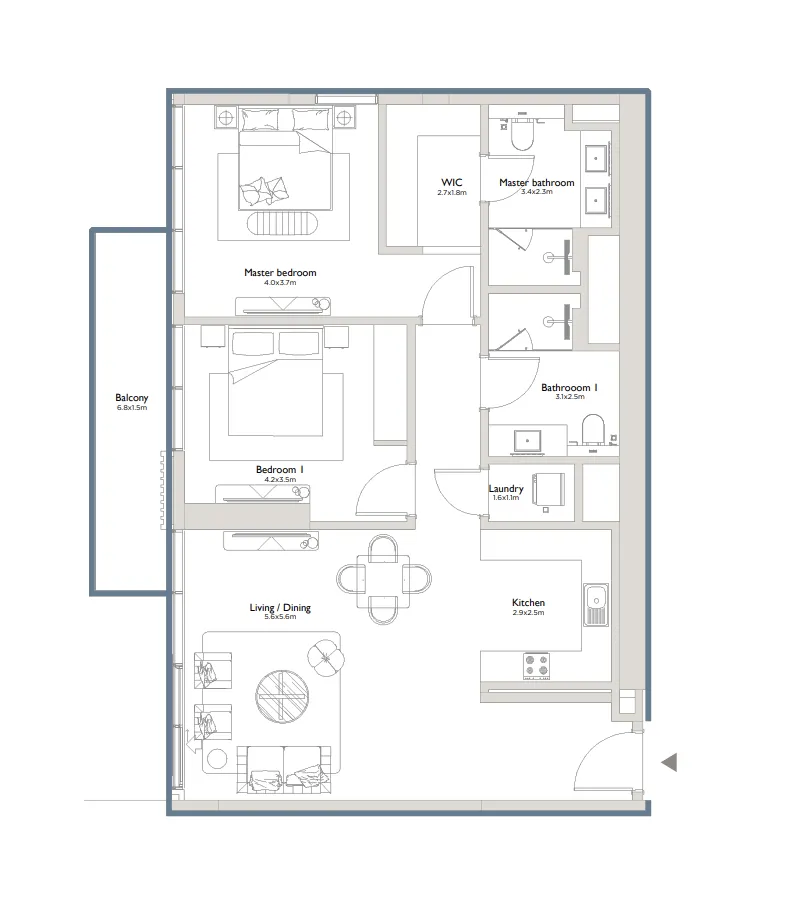 2 bedroom layout