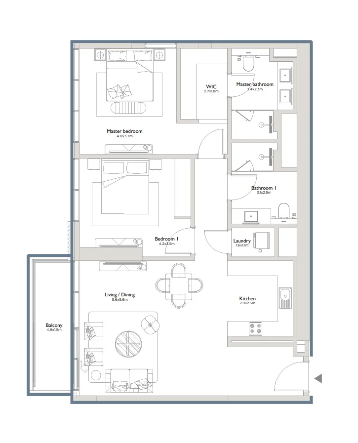 2 bedroom layout