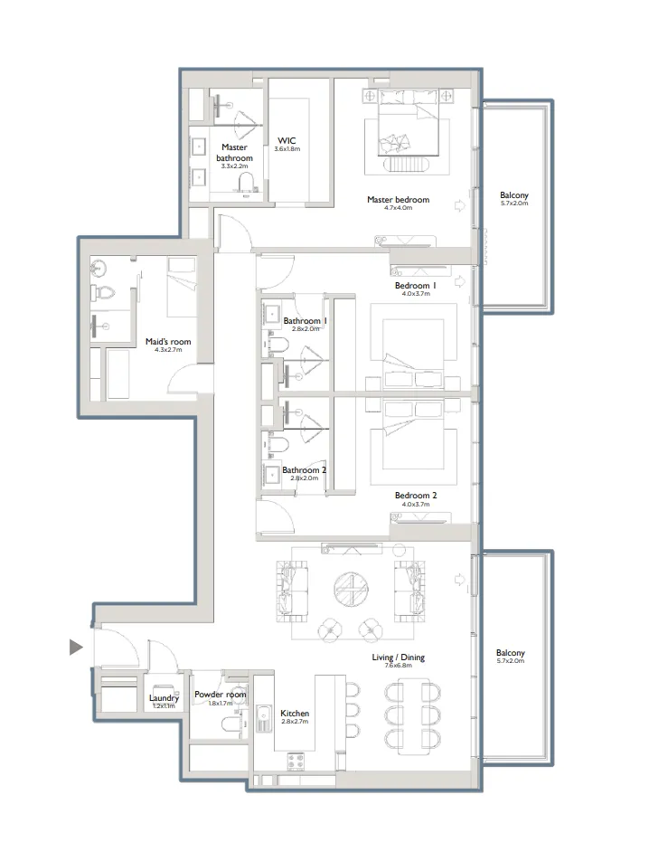 3 bedroom layout
