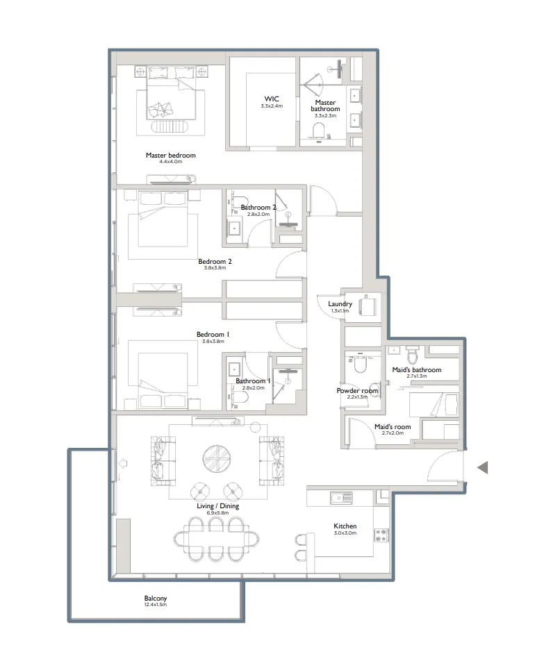 3 bedroom layout