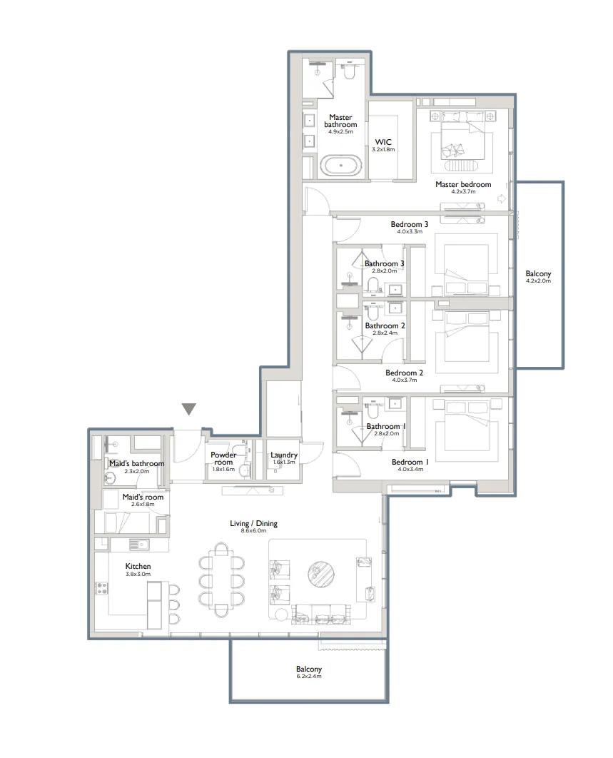 4 bedroom layout