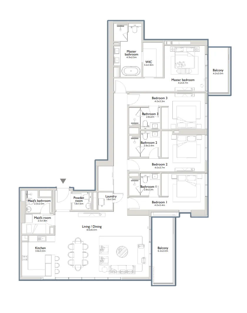 4 bedroom layout