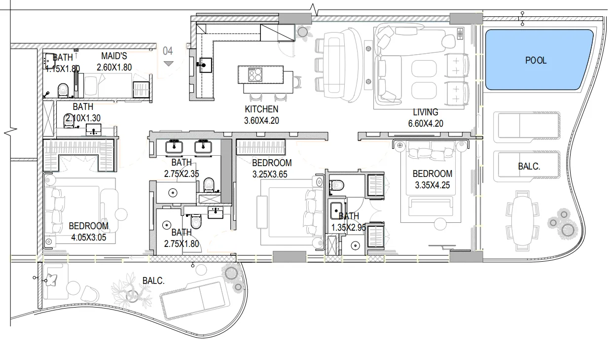 3 bedroom layout