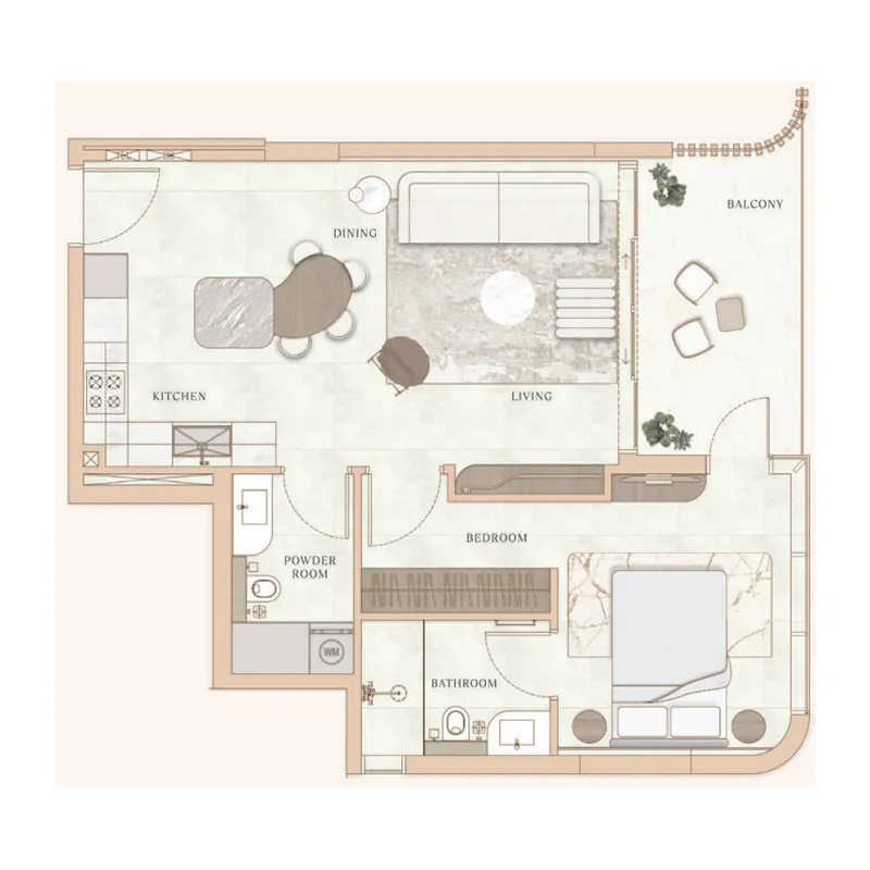1 bedroom layout