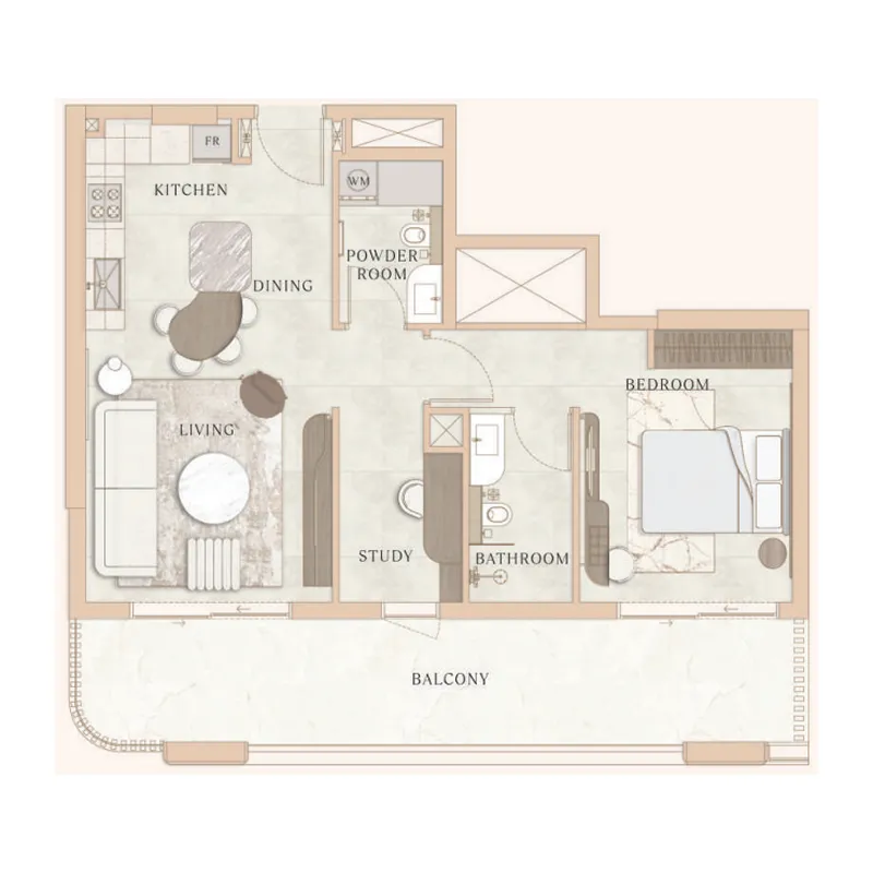 1 bedroom layout