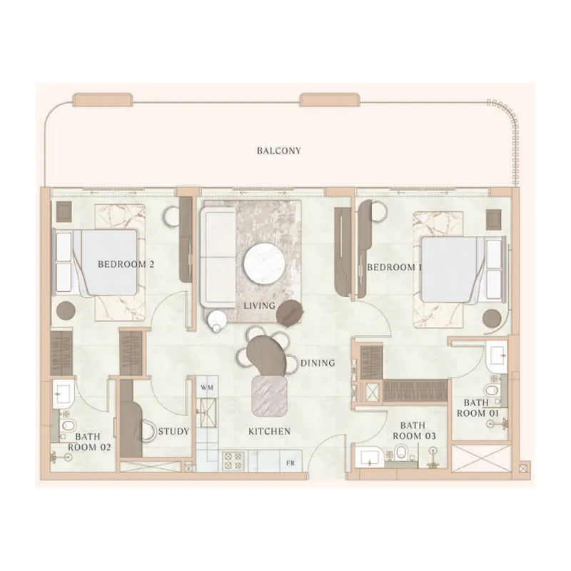 2 bedroom layout