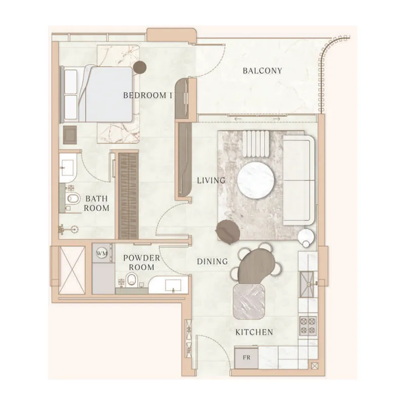 1 bedroom layout