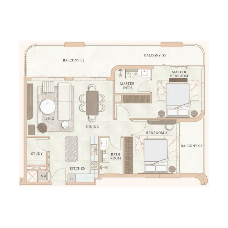 2 bedroom layout
