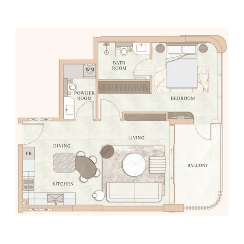 1 bedroom layout