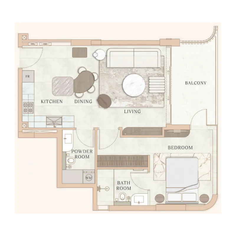1 bedroom layout