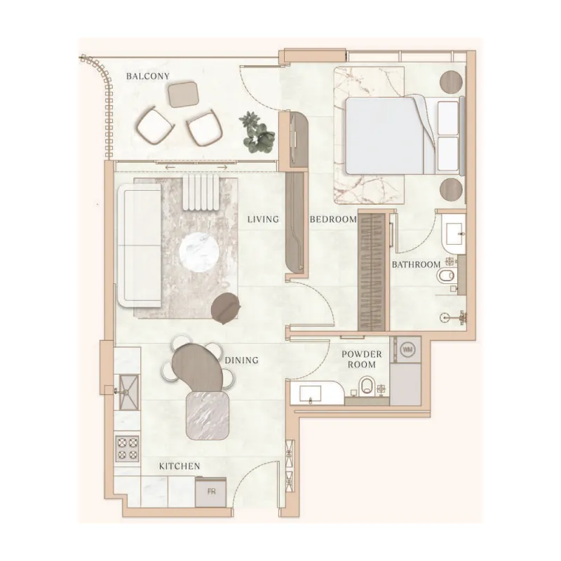 1 bedroom layout
