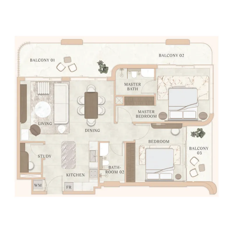 2 bedroom layout