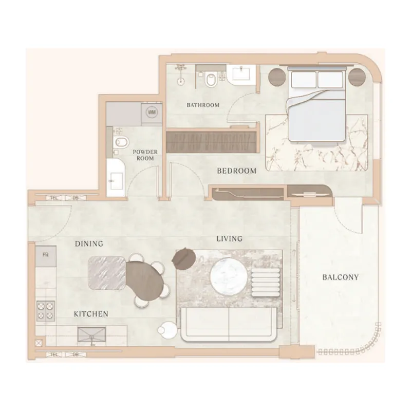 1 bedroom layout