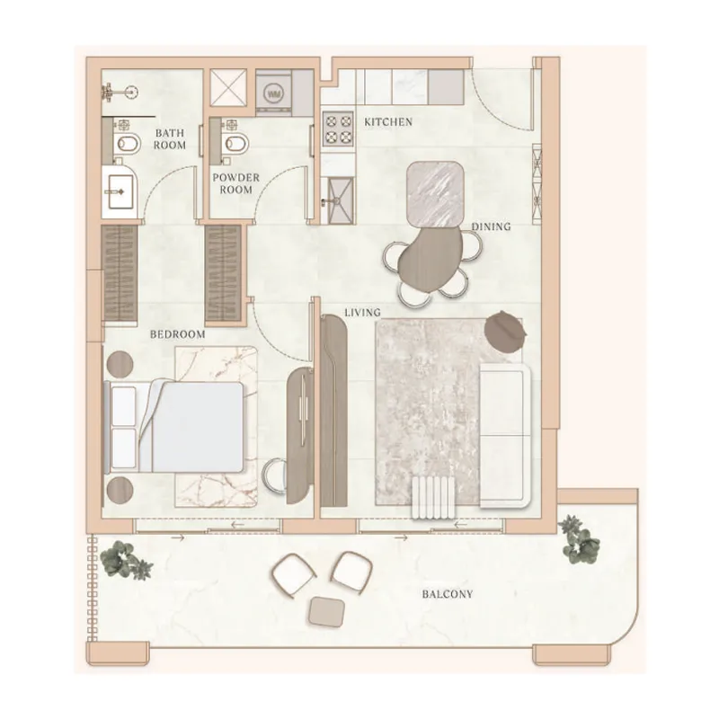 1 bedroom layout
