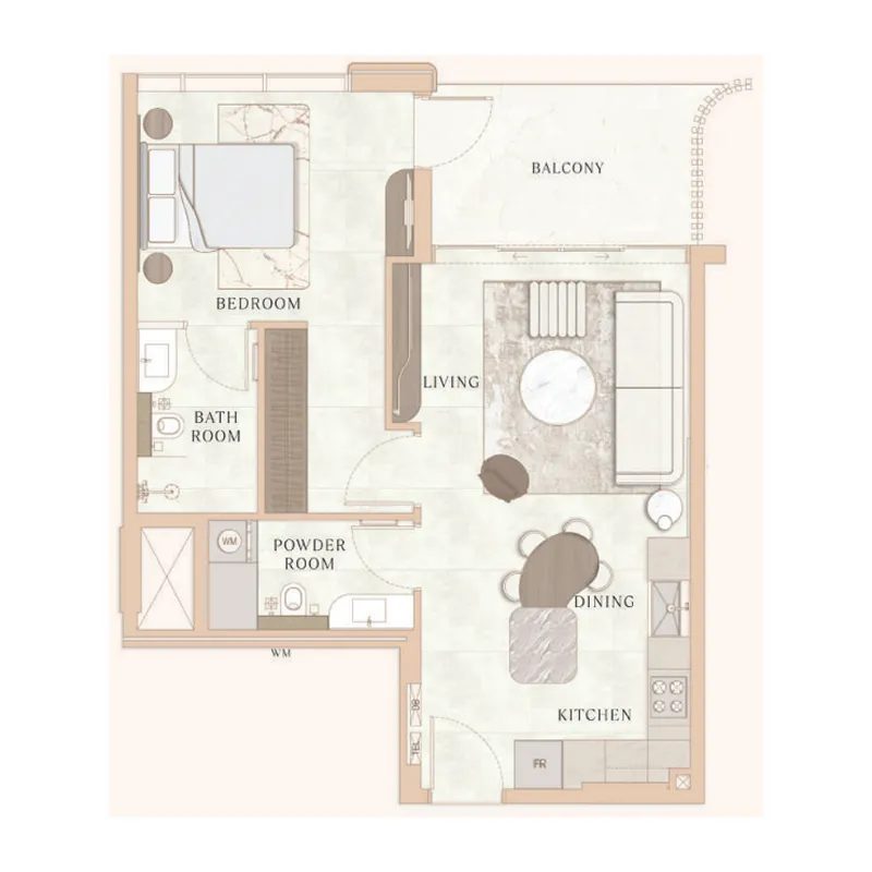 1 bedroom layout