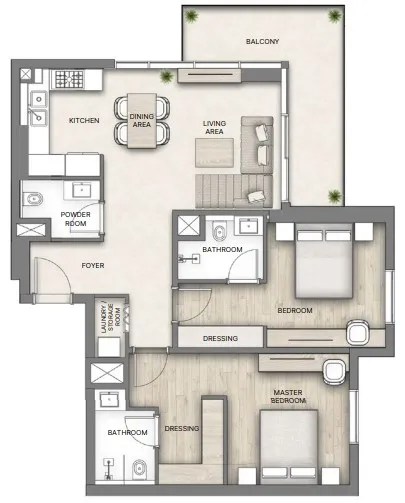 2 bedroom layout