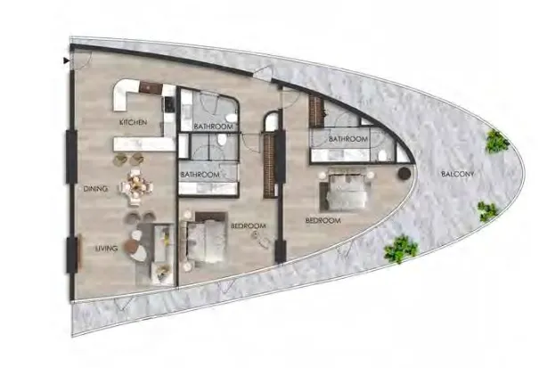 2 bedroom layout