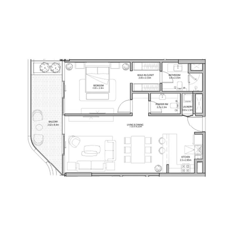 2 bedroom layout