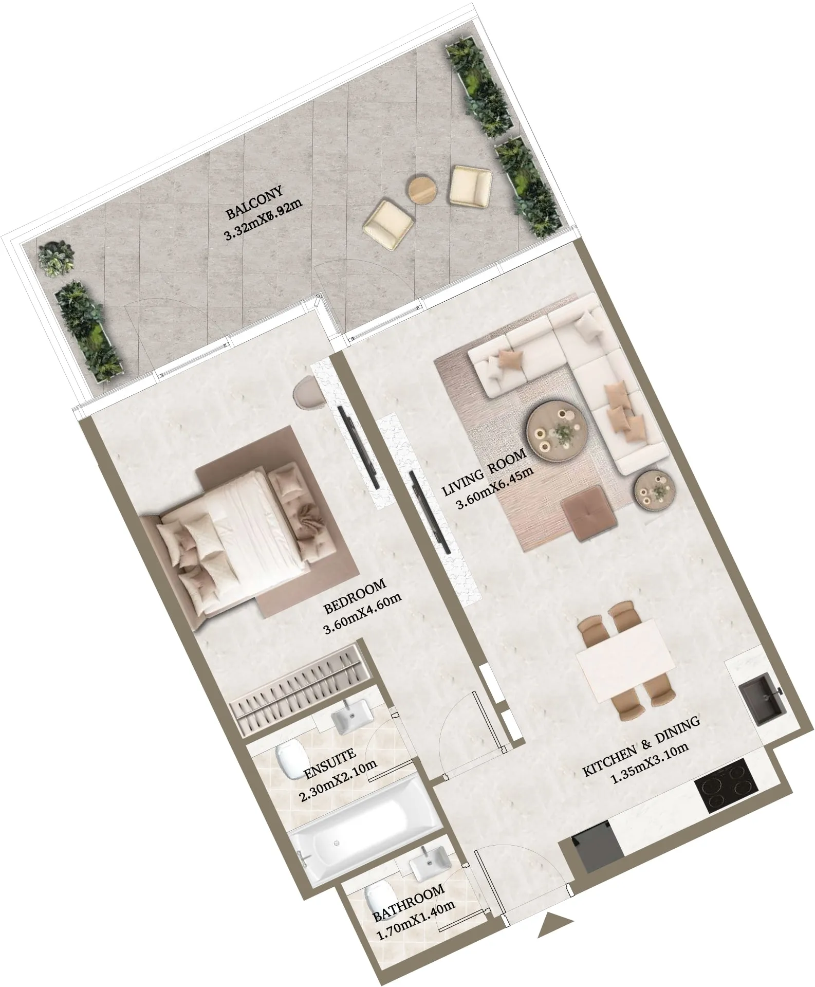 1 bedroom layout