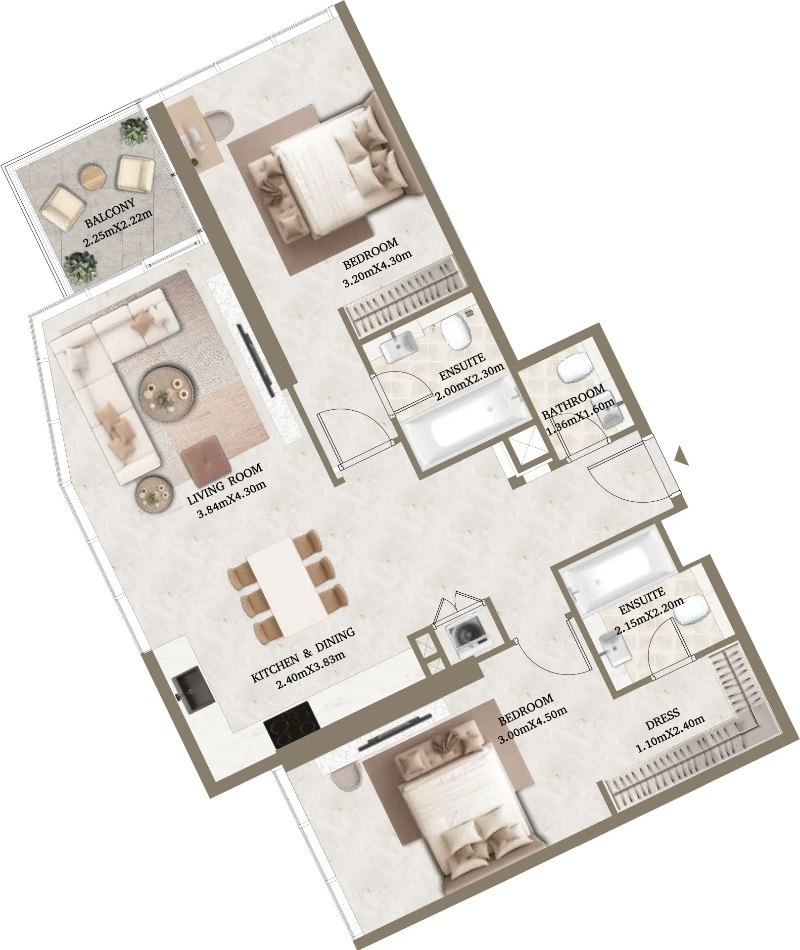 2 bedroom layout