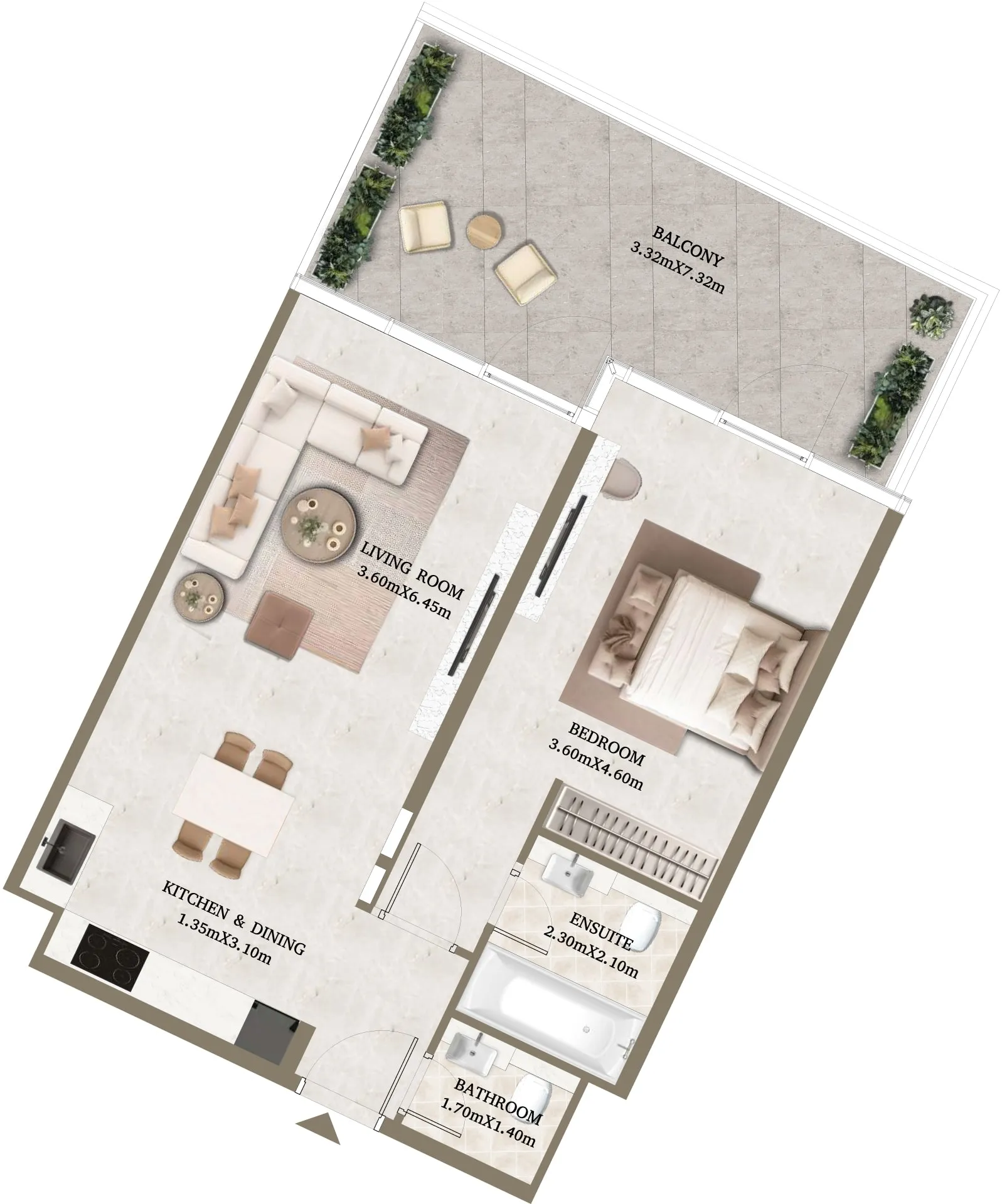 1 bedroom layout