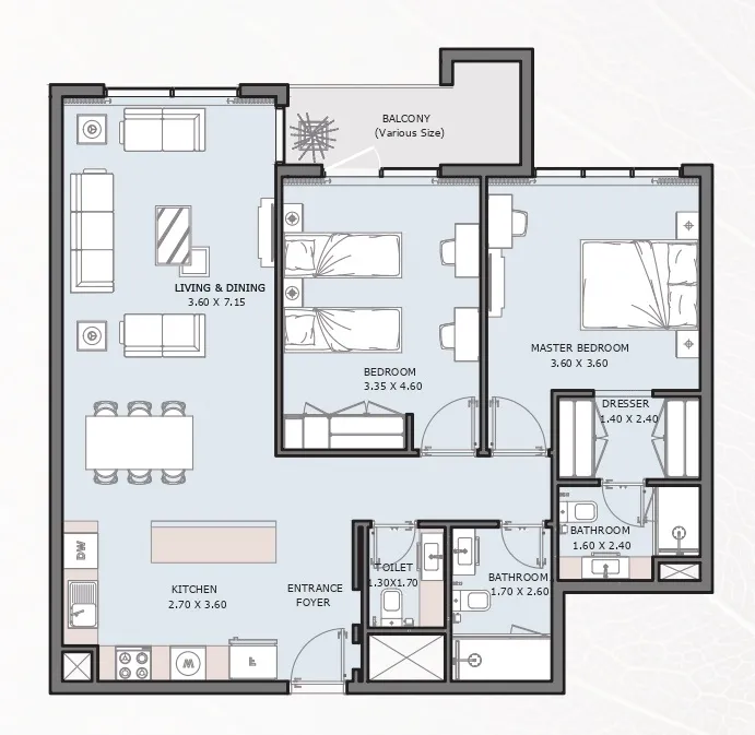 2 bedroom layout