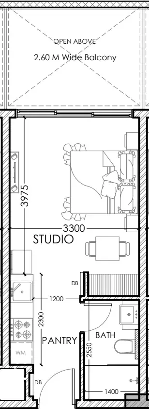 0 bedroom layout
