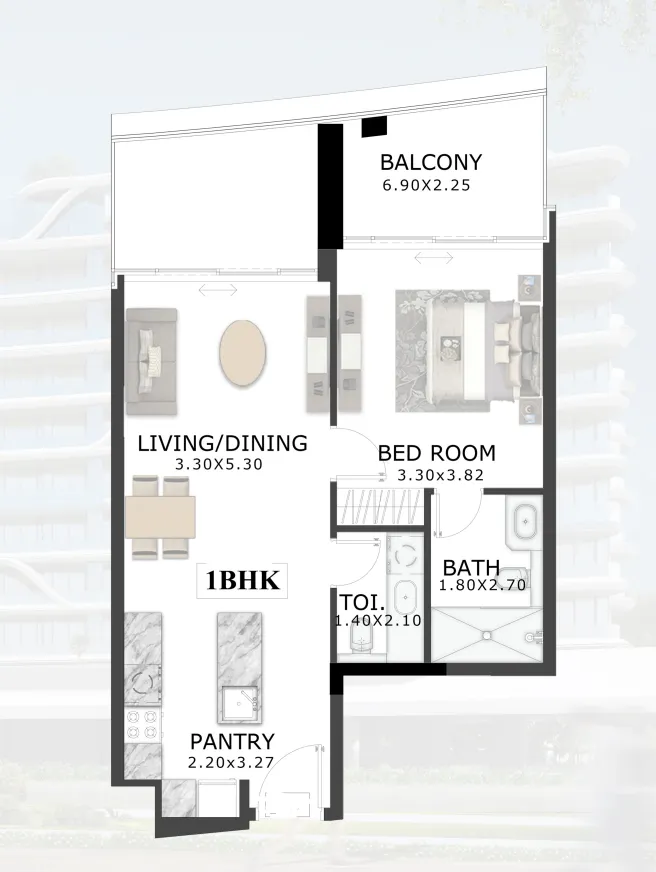 1 bedroom layout