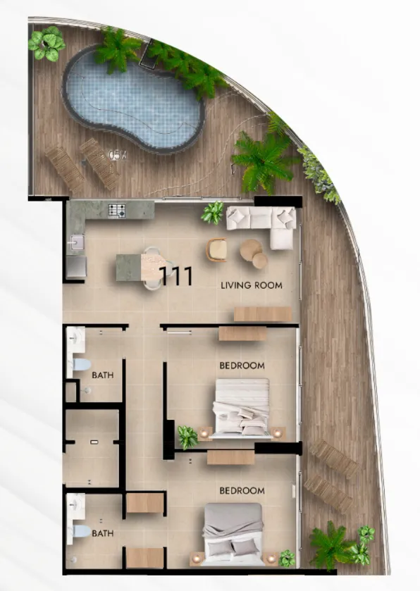 2 bedroom layout