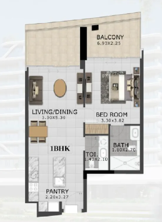 1 bedroom layout