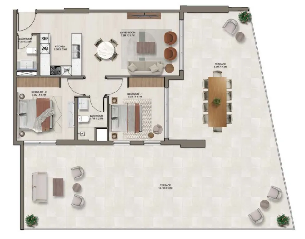 2 bedroom layout