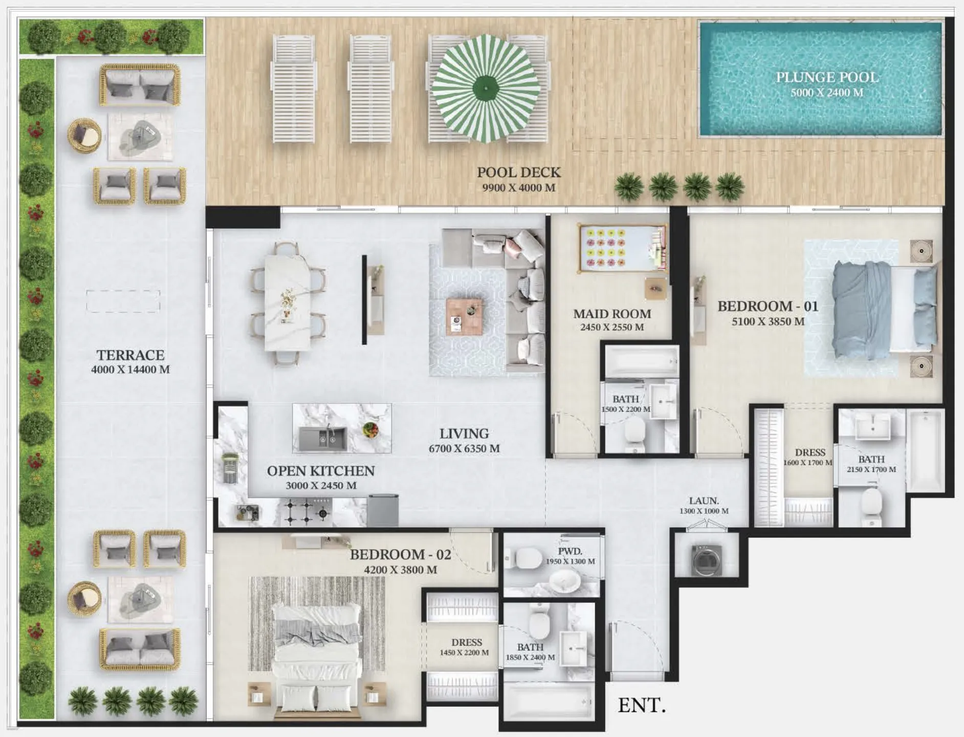 2 bedroom layout