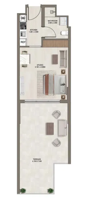 0 bedroom layout